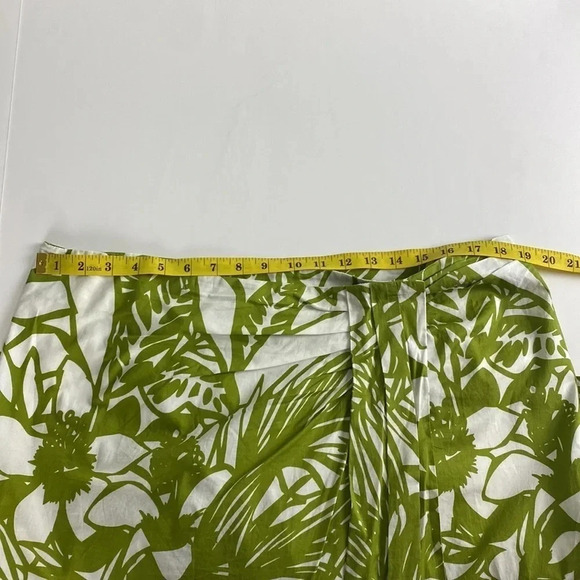 Leaf print maximalist  green white Lane Bryant pencil 100% cotton skirt 1X - Picture 8 of 11